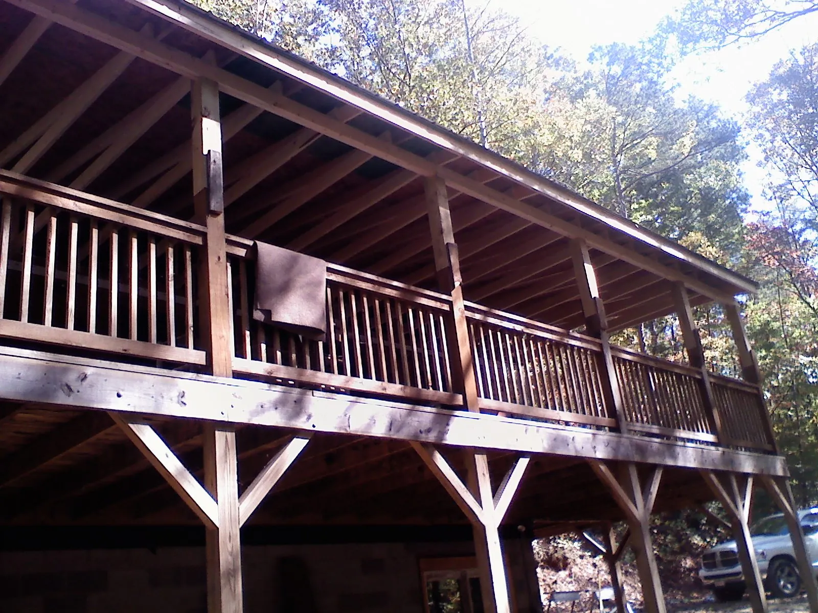 Timber framing under a new elevated porch and deck — Roof Leak Repair in Lava Hot Springs by Roofing Brothers
